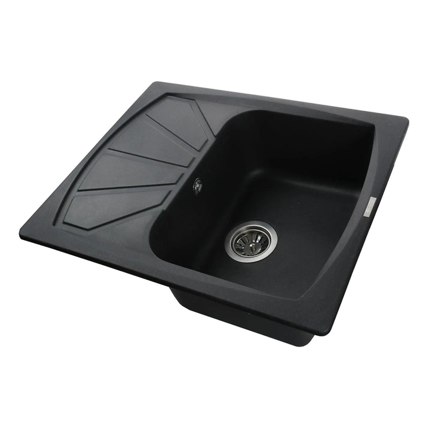 Гранітна мийка Globus Lux TANA 610х500-А0001, чорний металік - Фото 1